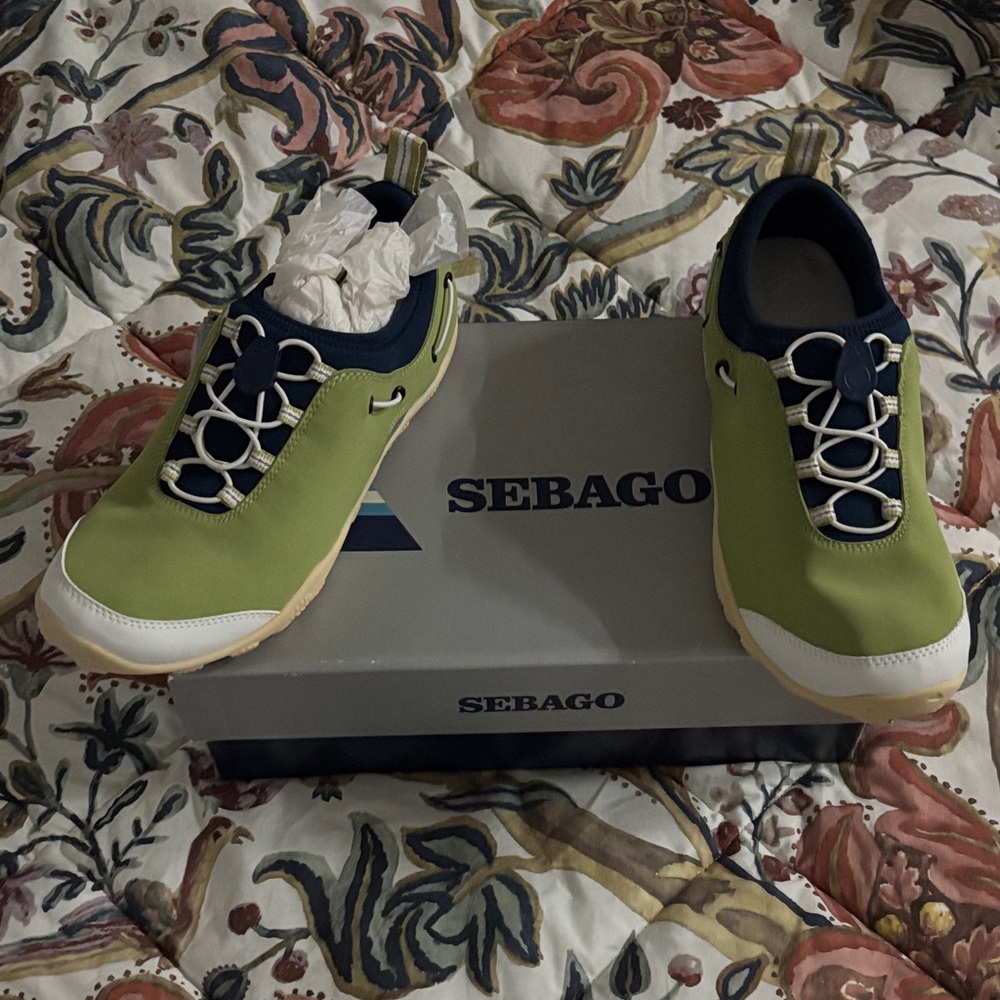 Sebago Lime Green and Navy Casual Shoes, trail shoes.